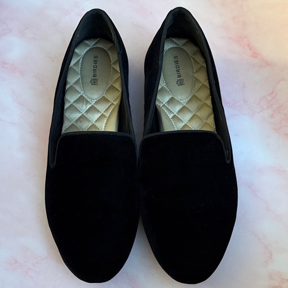 Birdies Elegant Black Velvet Flats- size 10.5